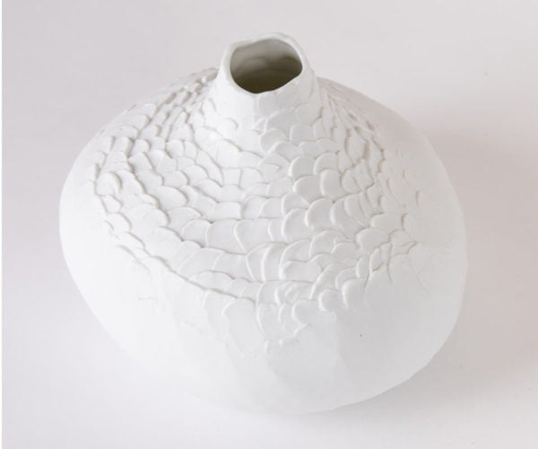 Vase soliflore porcelaine Bulbe xxl trÞs grande taille Úcaille biscuit latelierdublanc3