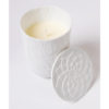 Bougie cire vegetal couvercle off rosace papierporcelaine de limoges latelierdublanc
