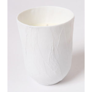 Bougie cire vegetal couvercle papier porcelaine de limoges latelierdublanc