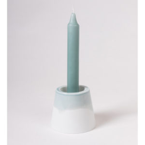 bougeoir deco design blanc vert d eau porcelaine de limoges taille xs latelierdublanc