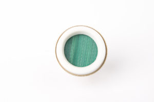 grosse bague ronde vert sapin porcelaine paille latelierdublanc