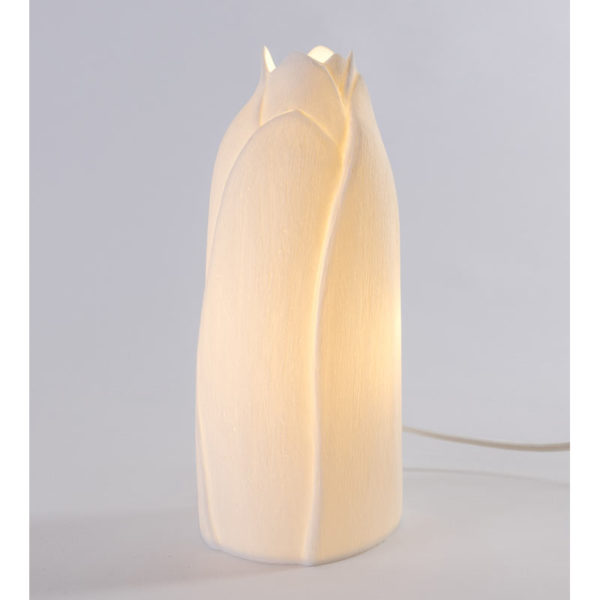 luminaire design porcelaine de limoges biscuit lampe d ambiance feuille latelierdublanc
