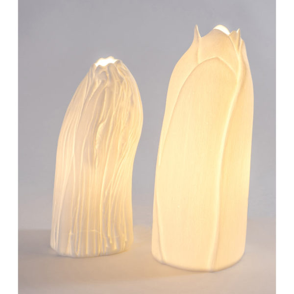 luminaire design porcelaine de limoges lampe de salon vrille latelierdublanc 2