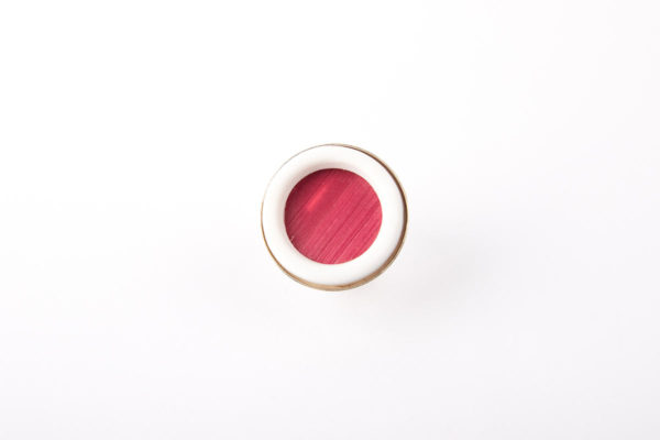 bague argent ajustable cabochon rond marqueterie de paille rose porcelaine blanche l atelier du blanc