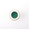 bague argent reglable cabochon rond marqueterie de paille vert porcelaine blanche l atelier du blanc